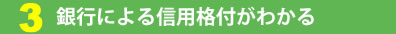 銀行による信用格付がわかる